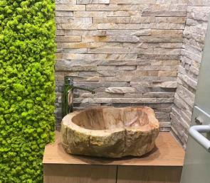 Preserved moss walls in the toilet of a private house (Dubai, UAE)
