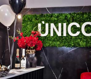 3D grassy chameleon moss logo for UNICO