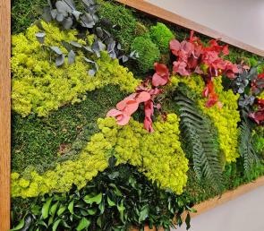 Green framed composition WILD at Monbat office