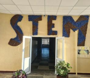 Зелени букви STEM от скандинавски мъх